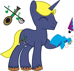 Size: 4901x4721 | Tagged: absurd resolution, artist:asdflove, banjo, banjo the clown god of puppets, derpibooru import, elan, musical instrument, ponified, safe, simple background, the order of the stick, transparent background, vector