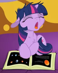 Size: 6400x8000 | Tagged: absurd resolution, artist:bri-sta, artist:mamandil, book, chest fluff, cute, derpibooru import, female, filly, filly twilight sparkle, fluffy, reading, safe, twiabetes, twilight sparkle, yawn, younger