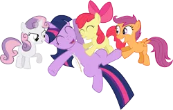 Size: 2778x1764 | Tagged: apple bloom, artist:nickman983, cutie mark crusaders, dead source, derpibooru import, feather, hoof tickling, safe, scootaloo, sweetie belle, tickling, twilight sparkle