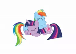 Size: 1024x724 | Tagged: safe, artist:bcrich40, derpibooru import, rainbow dash, twilight sparkle, female, lesbian, shipping, sleeping, smiling, twidash