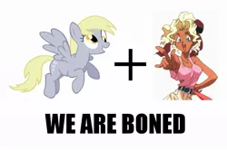 Size: 875x580 | Tagged: safe, derpibooru import, derpy hooves, pegasus, pony, exploitable meme, female, image macro, make it happen, mare, mihoshi, tenchi muyo, this will end in tears