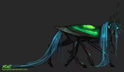 Size: 916x537 | Tagged: artist:hitsujifox, black background, changeling, changeling queen, cockroach, dead source, derpibooru import, female, insect, queen chrysalis, realistic, safe, simple background, six legs, solo
