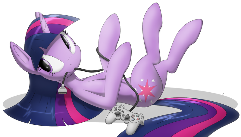 Size: 1487x850 | Tagged: artist:tg-0, controller, cute, derpibooru import, female, gamer twi, joystick, playstation, safe, twiabetes, twilight sparkle