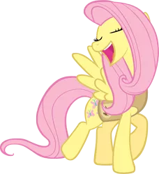 Size: 3685x4044 | Tagged: safe, artist:kishmond, derpibooru import, fluttershy, pegasus, pony, winter wrap up, animal team, clothes, eyes closed, open mouth, scene interpretation, simple background, singing, solo, spread wings, transparent background, vector, vest, wings, winter wrap up vest