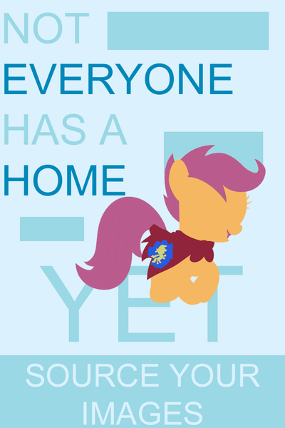 Size: 600x900 | Tagged: artist:feral socks, derpibooru import, derpibooru propaganda, meta, safe, scootalone, scootaloo, sourcing