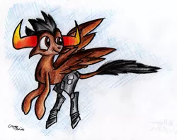 Size: 1440x1136 | Tagged: artist:crayonponies, derpibooru import, homestuck, ponified, safe, tavros nitram, traditional art