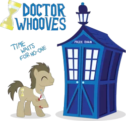 Size: 3894x3739 | Tagged: artist:trotsworth, crossover, derpibooru import, doctor who, doctor whooves, high res, safe, solo, sonic screwdriver, tardis, time turner