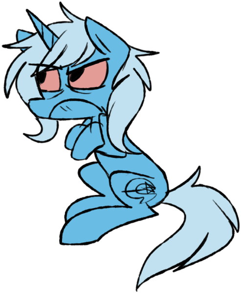 Size: 500x609 | Tagged: safe, artist:ghost, derpibooru import, trixie, pony, unicorn, ask-stoned-trixie, bloodshot eyes, frown, grumpy, simple background, solo, stoned trixie, stoner, unamused, white background