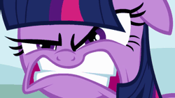 Size: 640x360 | Tagged: safe, derpibooru import, screencap, twilight sparkle, pony, rapidash, unicorn, feeling pinkie keen, angry, animated, burning, close-up, cute, cute when angry, female, fire, fire hair, floppy ears, furious, gif, glare, gritted teeth, mane of fire, mare, rage, rapidash twilight, red eyes, sin of wrath, snapping, solo, tail of fire, twiabetes, unicorn twilight, video game reference