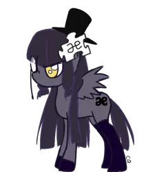 Size: 461x473 | Tagged: ae-tan, clothes, derpibooru import, encyclopedia dramatica, hat, monocle, monocle and top hat, ponified, safe, socks, stockings, top hat