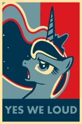 Size: 700x1052 | Tagged: artist:herbsmoker, derpibooru import, hope poster, princess luna, propaganda, safe, shepard fairey, solo, traditional royal canterlot voice