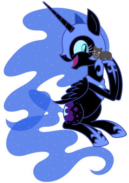 Size: 900x1278 | Tagged: artist:cuttycommando, cute, derpibooru import, friendship is still magic, moonabetes, nightmare moon, safe, simple background, skippy, skippy the moonrock, smiling, so many friends, transparent background, vector