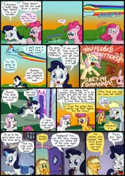 Size: 850x1202 | Tagged: safe, artist:fadri, derpibooru import, derpy hooves, pinkie pie, rarity, scootaloo, sweetie belle, pegasus, pony, comic:and that's how equestria was made, comic, female, mare, pinkamena diane pie, the flank anomaly
