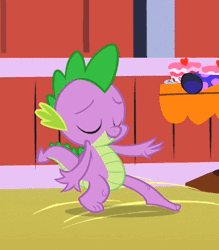 Size: 350x400 | Tagged: animated, dancing, derpibooru import, dragon, gif, invisible mare, male, party of one, pelvic thrust, safe, screencap, solo, spike