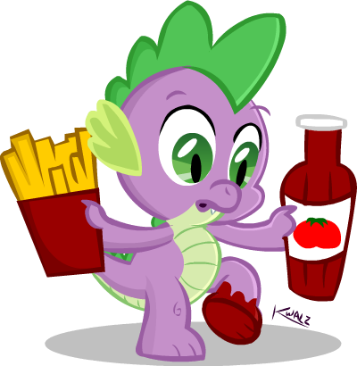 Size: 400x410 | Tagged: artist:fr33z3dry, derpibooru import, food, french fries, ketchup, male, safe, simple background, solo, spike, transparent background