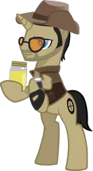 Size: 726x1326 | Tagged: artist:ah-darnit, derpibooru import, jar, jarate, pee in container, ponified, safe, simple background, sniper, solo, team fortress 2, transparent background, urine, vector