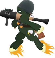 Size: 600x641 | Tagged: artist:ah-darnit, derpibooru import, ponified, rocket jump, safe, simple background, soldier, solo, team fortress 2, transparent background, unshorn fetlocks, vector