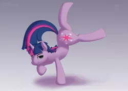 Size: 2500x1791 | Tagged: artist:skipsy, backbend, breakdancing, derpibooru import, dusk shine, rule 63, safe, solo, twilight sparkle