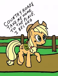 Size: 469x612 | Tagged: applejack, artist:closer-to-the-sun, derpibooru import, john denver, safe, take me home country roads