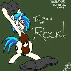 Size: 1000x1000 | Tagged: 30 minute art challenge, artist:tlatophat, derpibooru import, rock, safe, vinyl scratch