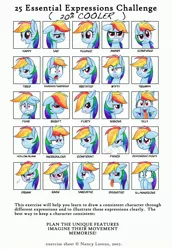 Size: 2364x3428 | Tagged: 25 expressions, artist:steffy-beff, derpibooru import, facial expressions, high res, rainbow dash, safe, solo