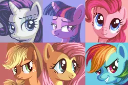 Size: 300x200 | Tagged: safe, artist:pix3m, derpibooru import, applejack, fluttershy, pinkie pie, rainbow dash, rarity, twilight sparkle, daily deviation, mane six, pixel art