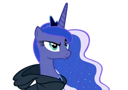 Size: 900x636 | Tagged: safe, artist:mr-loco-moto, derpibooru import, princess luna, bust, clothes, hoodie, profile, simple background, solo