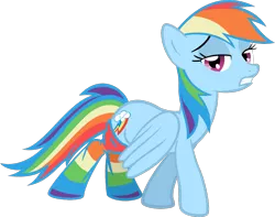 Size: 1157x913 | Tagged: artist:arceus55, bedroom eyes, clothes, derpibooru import, female, rainbow dash, rainbow socks, show accurate, simple background, socks, solo, solo female, striped socks, suggestive, transparent background, vector