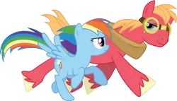 Size: 9344x5337 | Tagged: safe, artist:quanno3, derpibooru import, big macintosh, rainbow dash, earth pony, pony, absurd resolution, male, stallion