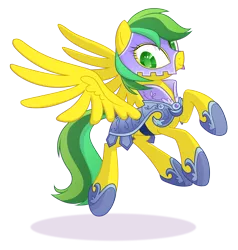 Size: 2000x2100 | Tagged: safe, artist:equestria-prevails, derpibooru import, masquerade (g1), pegasus, pony, twinkle eyed pony, armor, crystal guard armor, female, g1, g4, high res, hoof shoes, mare, simple background, transparent background