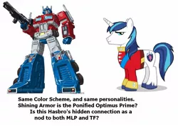 Size: 1199x853 | Tagged: derpibooru import, meta, optimus prime, safe, shining armor, speculation, text, transformers