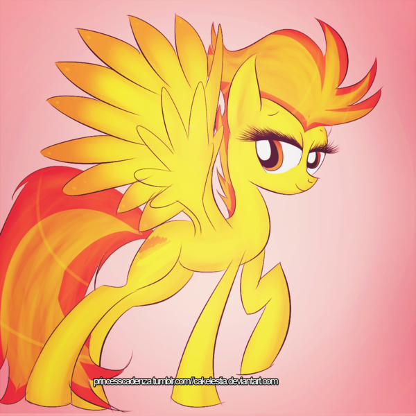 Size: 1000x1000 | Tagged: safe, artist:princesscadenza, derpibooru import, spitfire, smiling