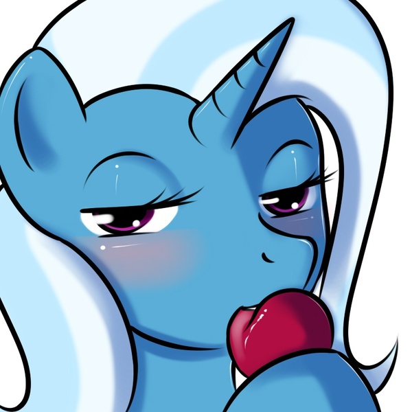 Size: 800x800 | Tagged: artist:kloudmutt, bedroom eyes, blushing, derpibooru import, plum, suggestive, trixie