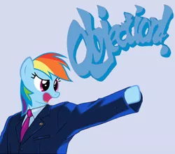 Size: 460x404 | Tagged: ace attorney, artist:dethlunchies, derpibooru import, objection, parody, phoenix wright, rainbow dash, safe