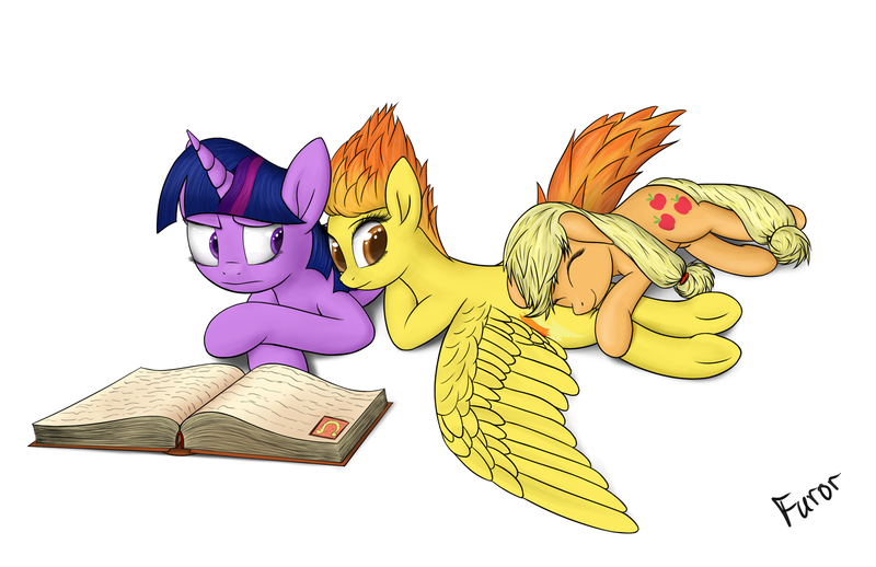 Size: 1500x971 | Tagged: applejack, artist:furor1, derpibooru import, safe, spitfire, twifire, twilight sparkle