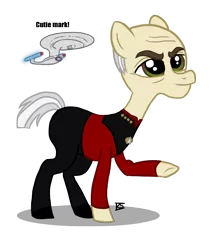 Size: 919x1012 | Tagged: safe, artist:glamourkat, derpibooru import, ponified, earth pony, pony, captain picard, jean-luc picard, simple background, solo, star trek, transparent background, uss enterprise