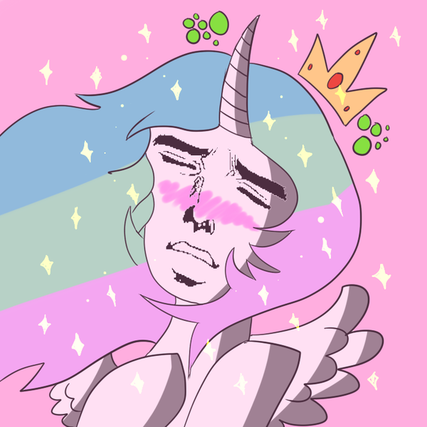 Size: 720x720 | Tagged: derpibooru import, drunk, princess celestia, safe, solo, yaranaika