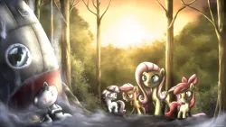 Size: 1920x1080 | Tagged: apple bloom, artist:fongsaunder, cutie mark crusaders, derpibooru import, doctor who, fluttershy, reddit, rocket, safe, scootaloo, snoo, sonic screwdriver, sweetie belle