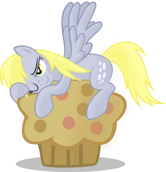 Size: 4503x4676 | Tagged: safe, artist:abydos91, derpibooru import, derpy hooves, pegasus, pony, absurd resolution, female, giant muffin, mare, muffin, that pony sure does love muffins