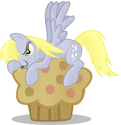 Size: 4503x4676 | Tagged: safe, artist:abydos91, derpibooru import, derpy hooves, pegasus, pony, absurd resolution, female, giant muffin, mare, muffin, that pony sure does love muffins