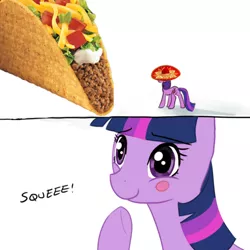 Size: 500x500 | Tagged: comic, derpibooru import, food, panel, safe, taco, taco twilight, twilight sparkle