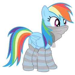 Size: 7000x7000 | Tagged: safe, artist:anxet, derpibooru import, rainbow dash, pegasus, pony, absurd resolution, bandana, clothes, dog tags, female, mare, scarf, simple background, socks, solo, striped socks, transparent background, vector