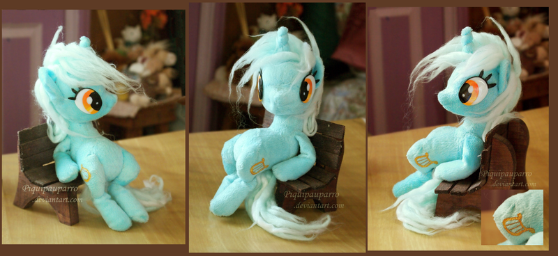 Size: 2664x1226 | Tagged: safe, artist:piquipauparro, derpibooru import, lyra heartstrings, pony, unicorn, bench, irl, meme, photo, plushie, sitting, sitting lyra, solo