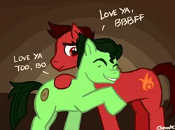 Size: 900x668 | Tagged: artist:vitamingem, bolin, derpibooru import, mako, ponified, safe, the legend of korra