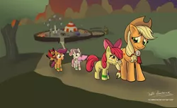 Size: 1980x1207 | Tagged: apple bloom, applejack, artist:naterrang, carnival, cotton candy, cutie mark crusaders, dead source, derpibooru import, ferris wheel, food, manny roar, manticore, plushie, safe, scootaloo, sweetie belle