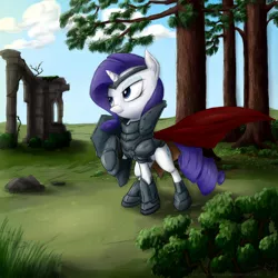 Size: 900x900 | Tagged: armor, armorarity, artist:rule1of1coldfire, derpibooru import, fantasy class, knight, rarity, safe, warrior