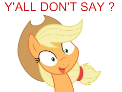 Size: 8000x6000 | Tagged: absurd resolution, applejack, artist:joey darkmeat, artist:mamandil, derpibooru import, meme, reaction image, safe, simple background, solo, y'all, you don't say