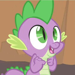 Size: 500x500 | Tagged: safe, derpibooru import, screencap, spike, dragon, dragon quest, adorable face, animated, cute, dragon lands, emotional spectrum, excited, frown, happy, perfect loop, sad, smiling, solo, spikabetes, this will not end well