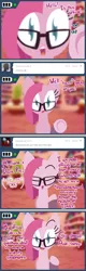 Size: 650x2030 | Tagged: safe, artist:frostedwarlock, derpibooru import, pinkie pie, earth pony, pony, alternate universe, ask, comic, diane pie, female, glasses, mare, pinkamena diane pie, solo, tumblr