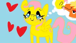 Size: 1152x648 | Tagged: safe, artist:myslipox, derpibooru import, big macintosh, fluttershy, earth pony, pony, fluttermac, male, shipping, stallion, straight